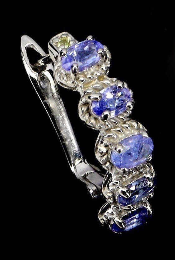 Senza prezzo di riserva - Orecchini Argento Tanzanite - Peridot #1.0