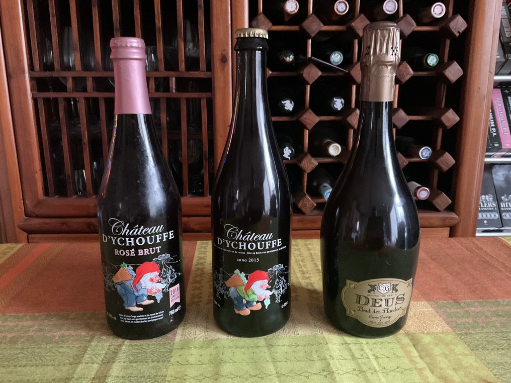 Brouwerij La Chouffe - 伊秀夫城堡2013年，伊秀夫城堡玫瑰起泡酒2018年，以及Deus“布鲁特·德·弗兰德尔斯” - 75厘升 -  3 瓶  #1.0