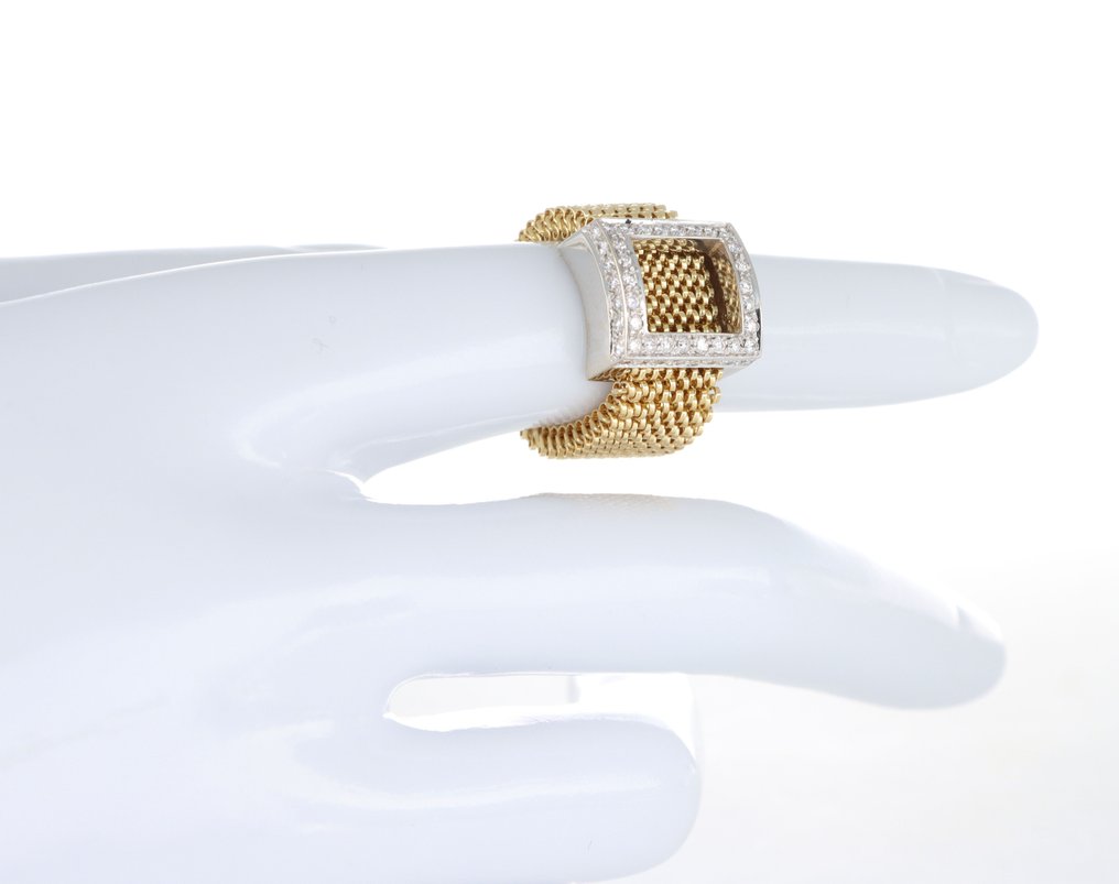 没有保留价 - 戒指 - 18K包金 黄金, 白金 -  0.65ct. tw. 钻石 (天然)  #2.1