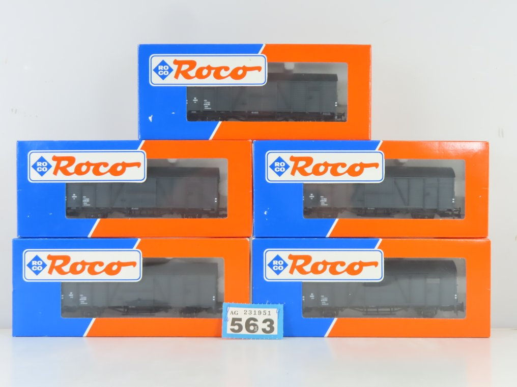 Roco H0 - 46651/46652 - Τρένο μοντελισμού μεταφοράς εμπορευμάτων (5) - 5x κλειστοί φορτηγά αυτοκινούμενοι, τύποι CHO/CHOKP - NS #4.3