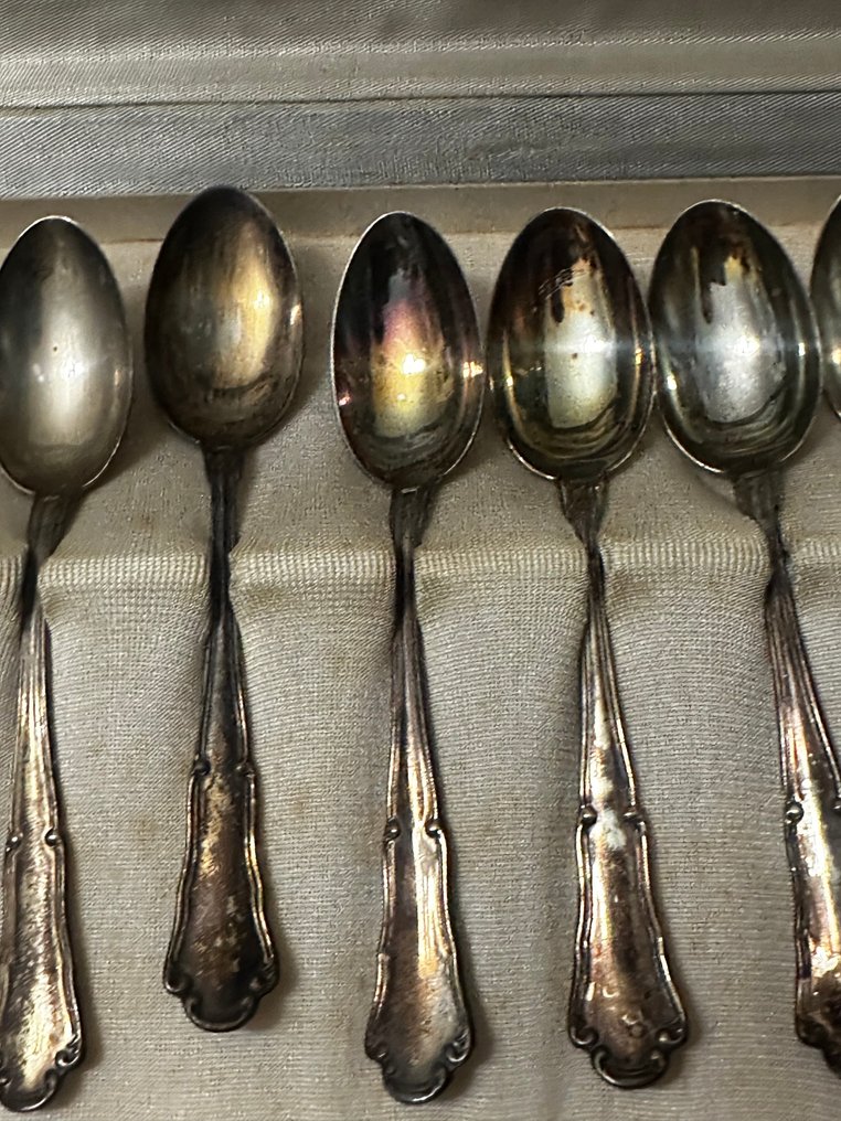 Silver800 - Servizio di posate per 12 (12) - .800 argento - Cucchiaini 12 in argento #1.0