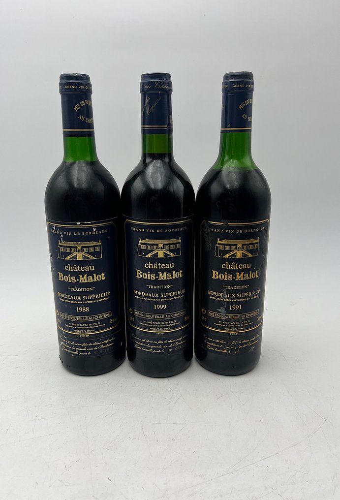 Château Bois Malot 1988 - 1991 - 1999 - Bordeaux - 6 Pullot (0.7 L) #2.1