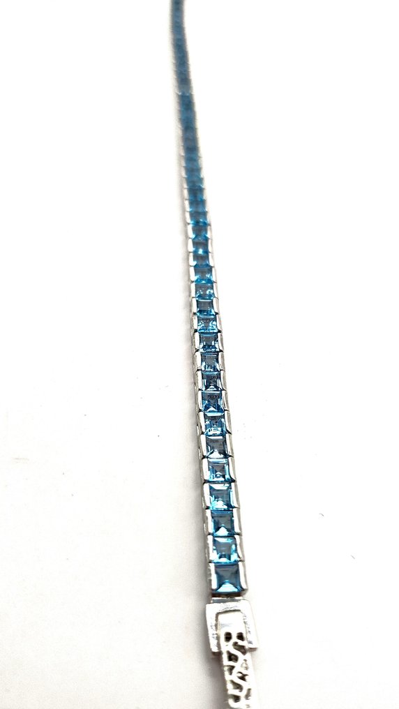 χωρίς τιμή ασφαλείας - Βραχιόλι τένις Ασημί -  16.00ct. tw. Τοπάζιο #4.3