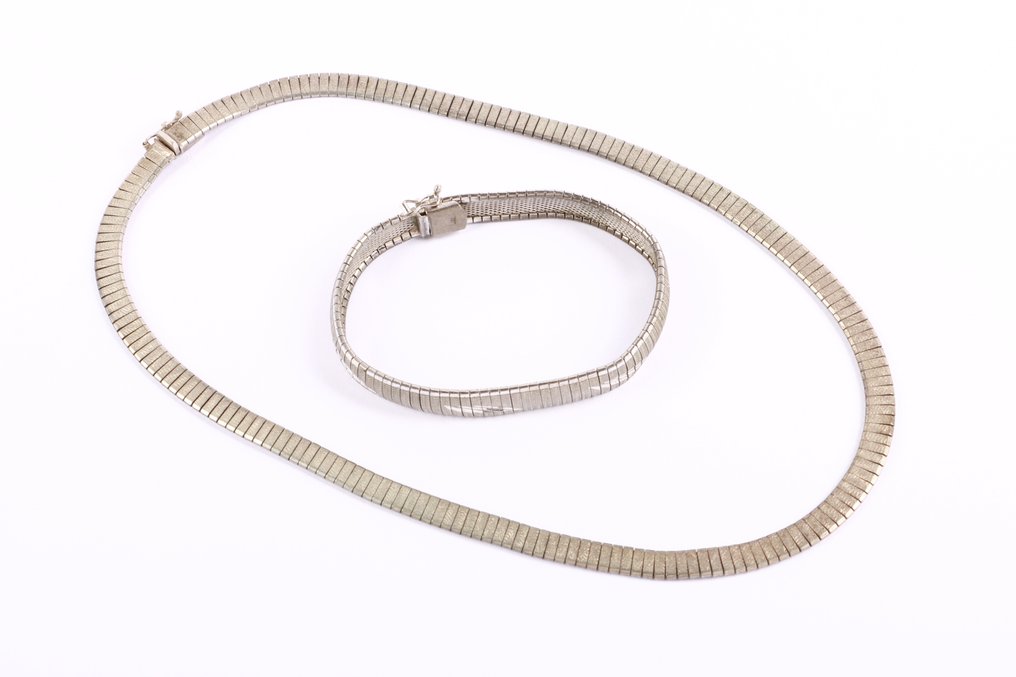 没有保留价 - 2件套珠宝 银 - 1960年代的复古套装 #1.0