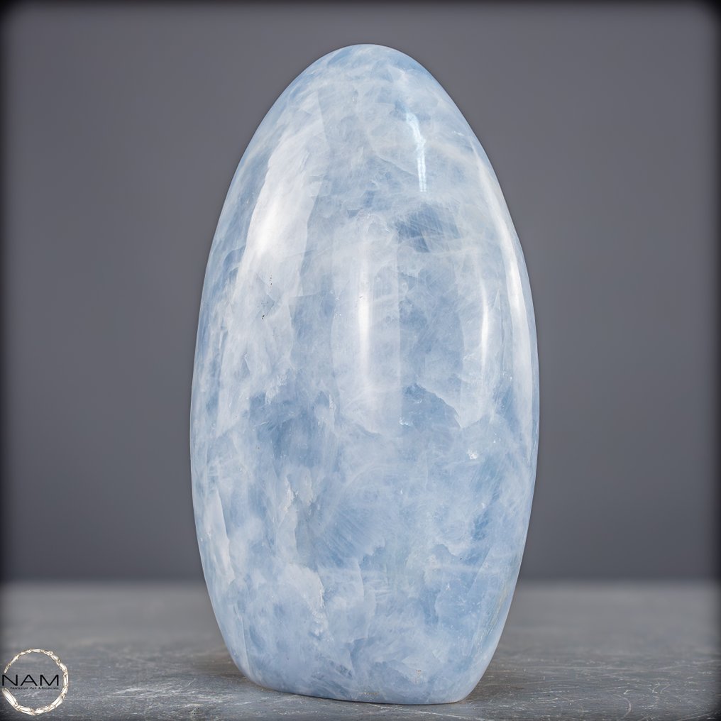 Μαγική ουρανολογική ηρεμία Λαμπερός μπλε ασβεστίτης ελεύθερου σχήματος.- 1269.44 g #3.2