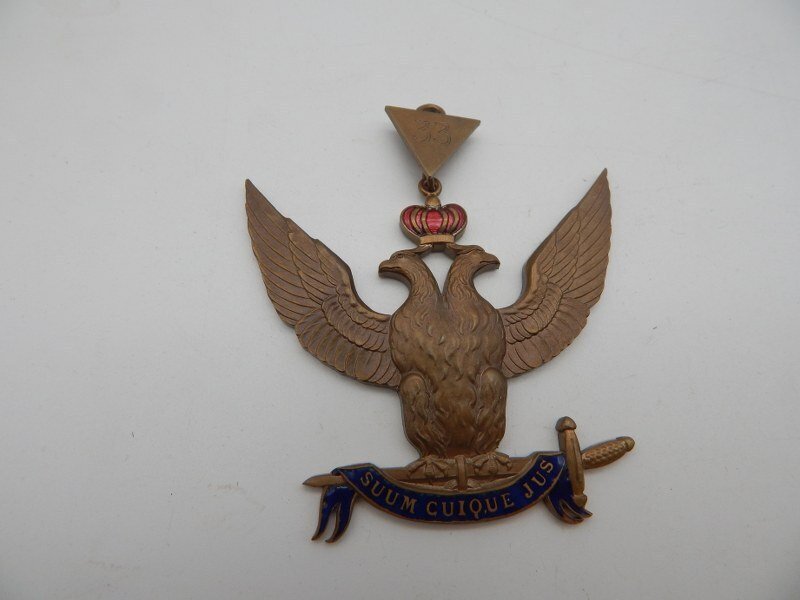 Unknown - Badge - franc maconnerie masonic jewel 33 grade degre REAA AASR - 20th - late #4.3