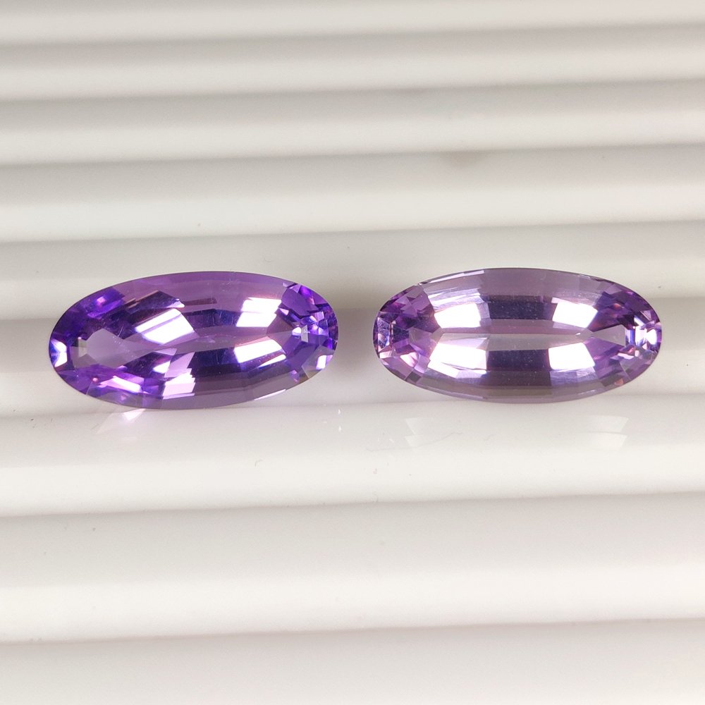 χωρίς τιμή ασφαλείας - 2 pcs  Μωβ Αμέθυστος  - 12.57 ct - Διεθνής Ένωση Έγχρωμων Πολύτιμων Λίθων (ICA GemLab) #3.2
