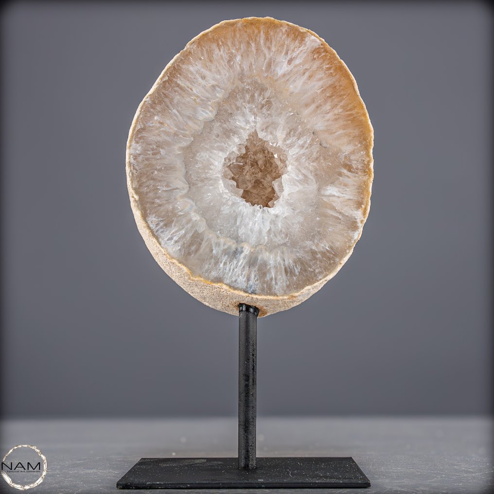 Achatdruse 放在支架上 自然的艺术品,具有迷人的深度- 822.49 g #4.3