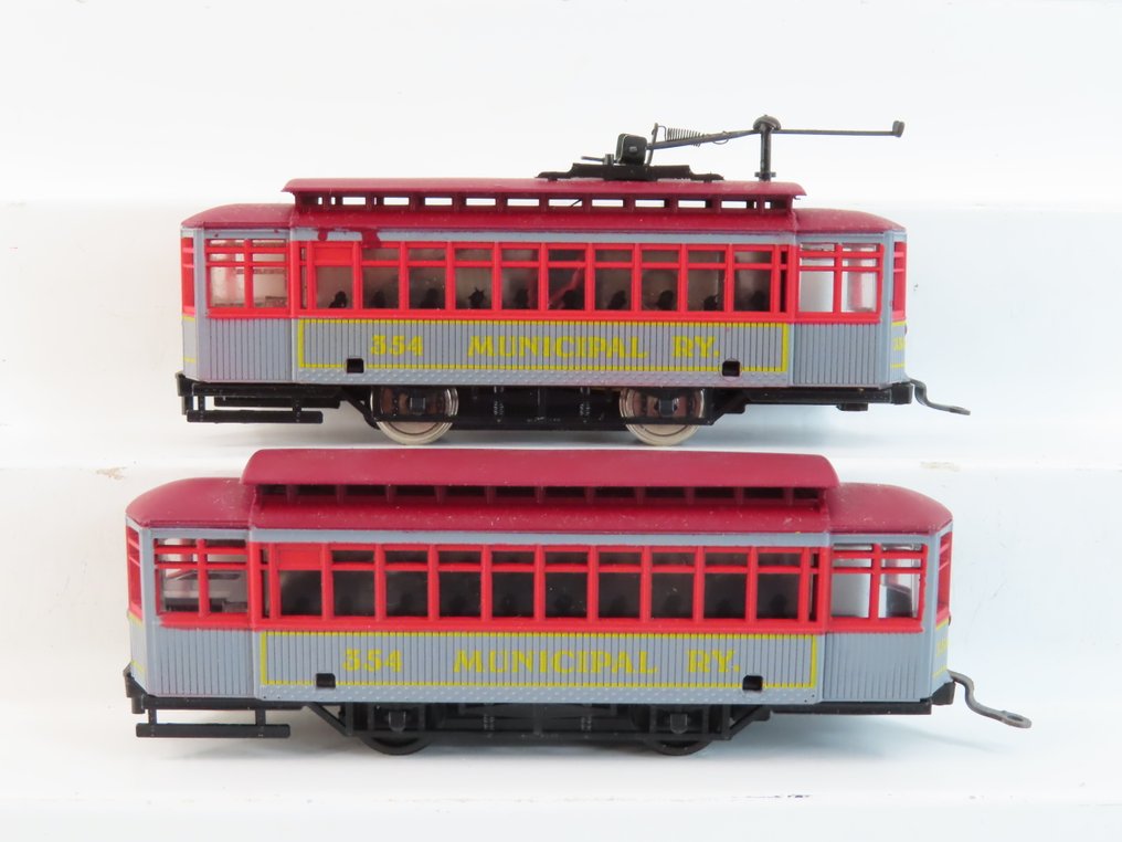Mehano H0轨 - 模型电车 (1) - 2件套布里尔(Brill)有轨电车拖车,带附属车 - Municipal RY #1.0