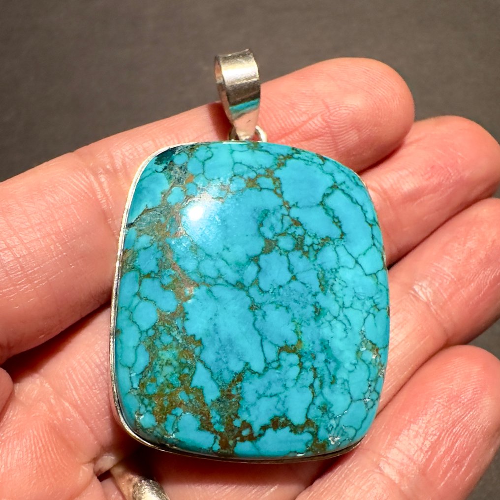 Τυρκουάζ Κρεμαστό κόσμημα - Ύψος: 36.8 mm - Πλάτος: 32.3 mm- 20.11 g - (1) #4.3