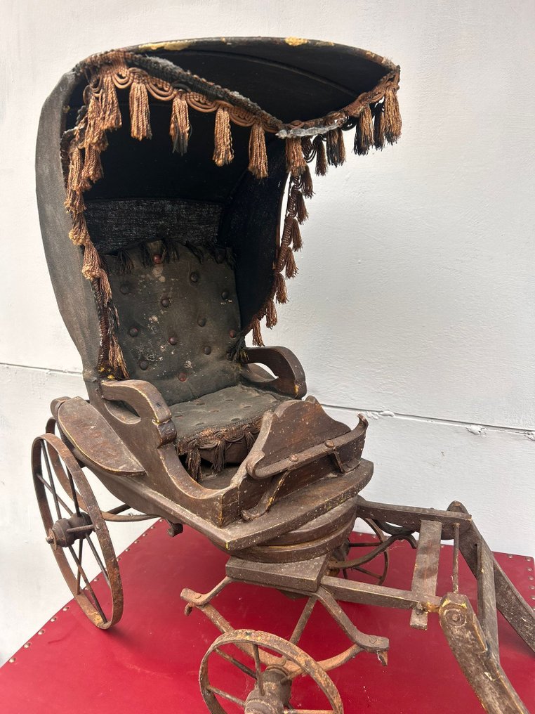 Tralle - Tre, Metall, Lær - Antikk hestekjørt #1.0