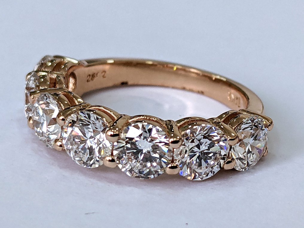 χωρίς τιμή ασφαλείας - Δαχτυλίδι αιωνιότητας - 14 καράτια Ροζ χρυσό -  3.50ct. tw. Διαμάντι (Εργαστηριακής καλλιέργειας) - Half-Eternity IGI #2.1