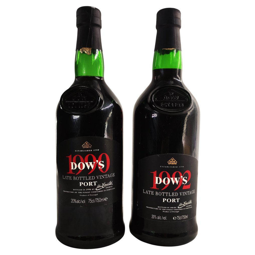 1990 & 1992 Dow's - Late Bottled Vintage Port -  Douro  - 2 Pullot (0.7 L) #1.0