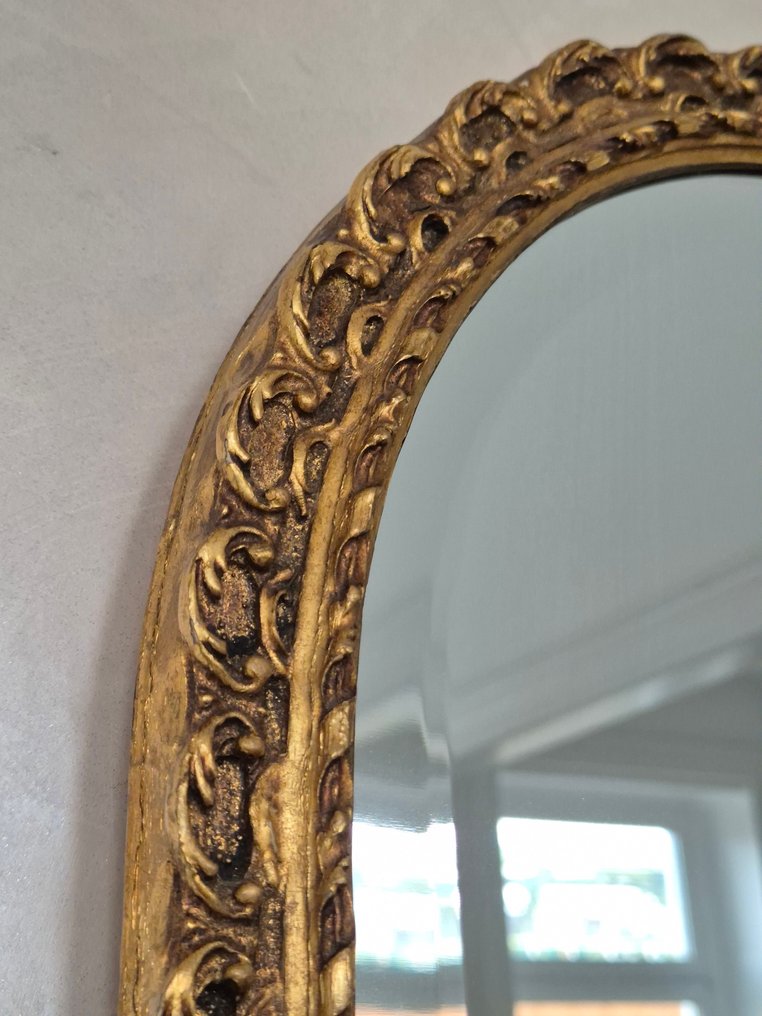 Wandspiegel – Barockstil – vergoldeter Holzrahmen – Kristallspiegelglas - Specchio  - Vetro, Legno #2.1