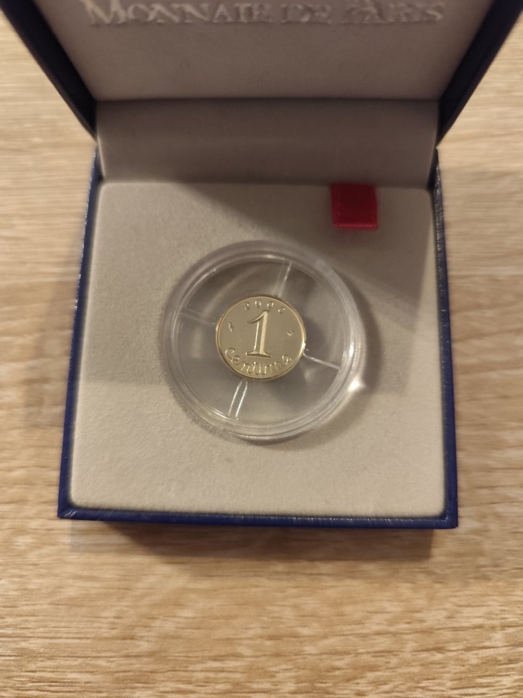 Franța. 1 Centime 2000 Épi. BU en or #1.0