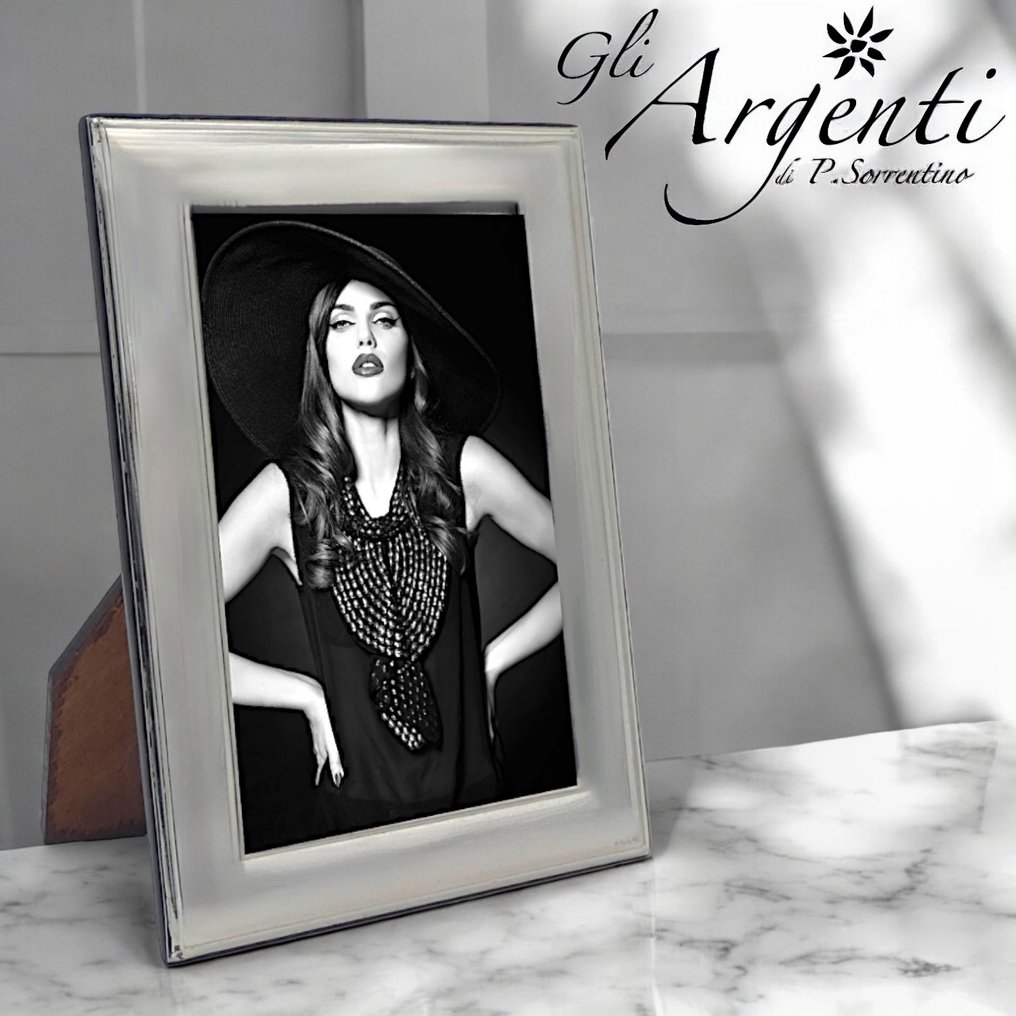 Mastro Argentiere di Firenze - Κορνίζα για φωτογραφία- Κορνίζα από ασήμι με λεπτή, απλή και μοντέρνα λωρίδα.  - Ασημί #1.0