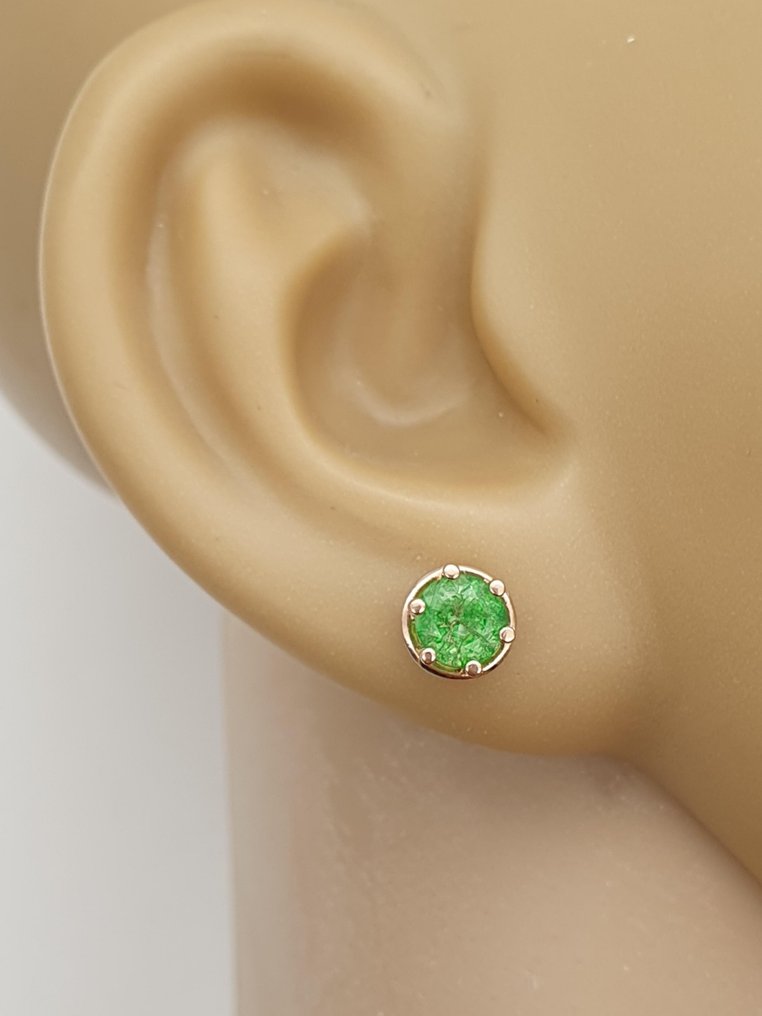 Σκουλαρίκια - 14 καράτια Ροζ χρυσό -  1.65ct. tw. Σμαράγδι #1.0