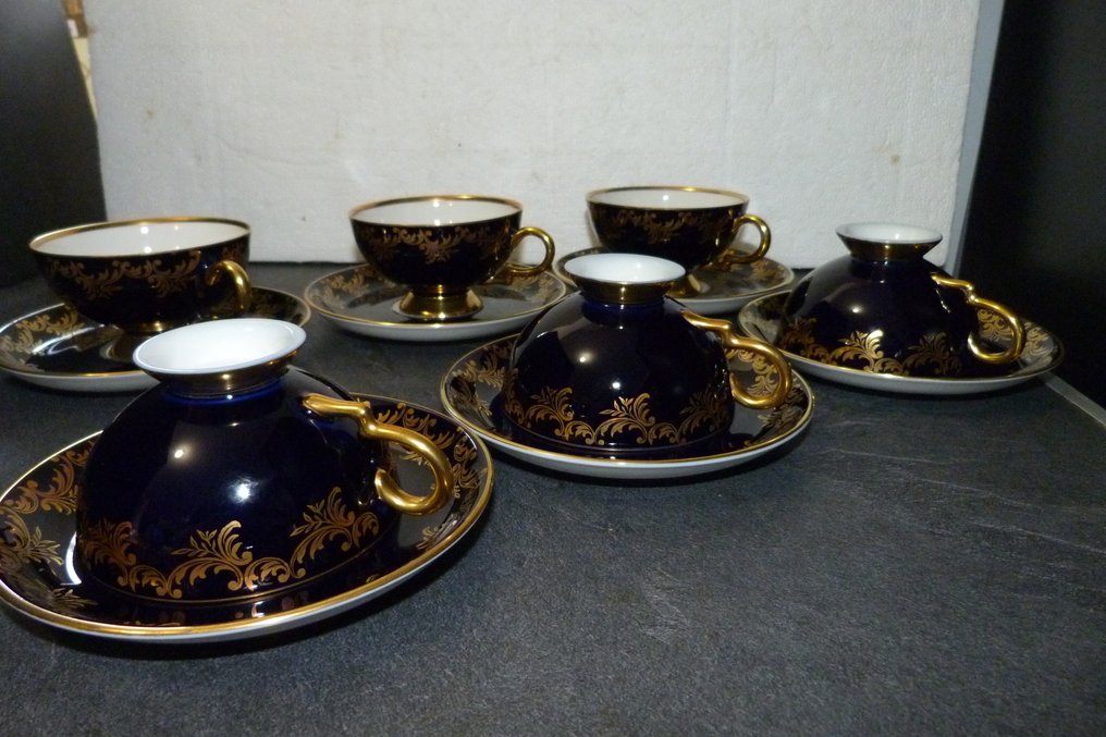 Johann Haviland bavaria - 咖啡及茶水用具 - 金, Bleu Cobalt - 瓷器 #1.0