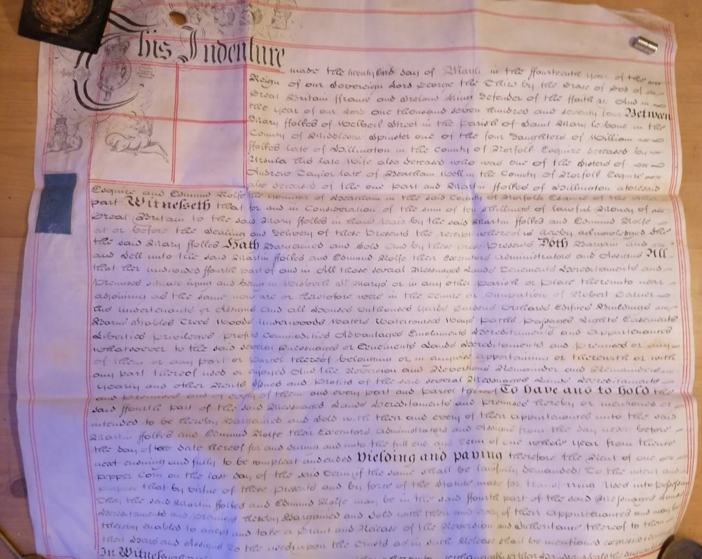 Englische Notaritasurkunden 1774 - und 1882 - 1774 #2.1