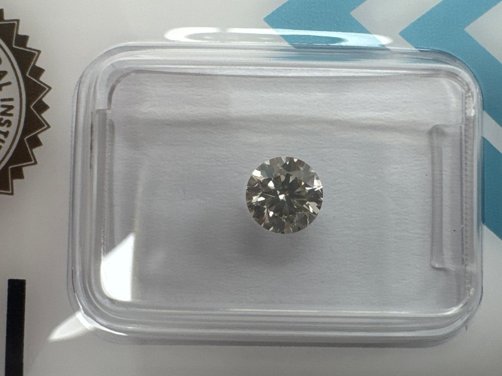 没有保留价 - 1 pcs 钻石  (天然色彩的)  - 0.50 ct - 圆形 - Fancy light 稍帶棕色的, 稍帶灰色的 黄色 - SI2 微内含二级 - 国际宝石研究院（IGI） #1.0