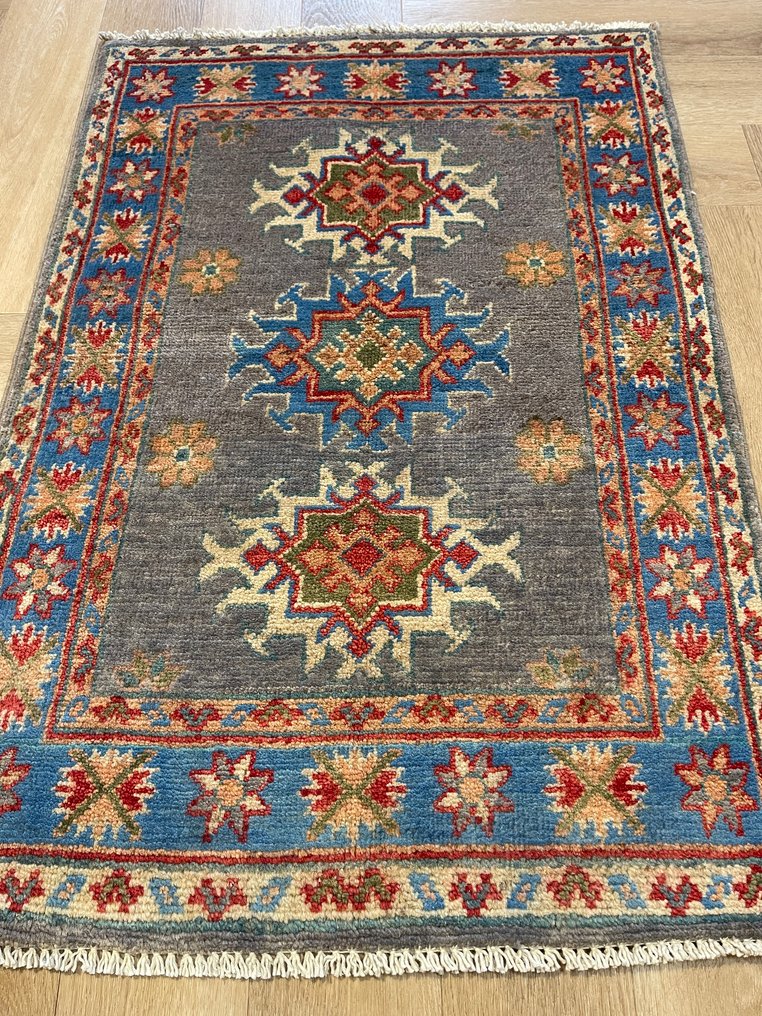 哈萨克高加索（未使用）- 未用过 - 手工编织 - 羊毛 - 华丽的色彩 - 地毯 - 92 cm - 62 cm #1.0