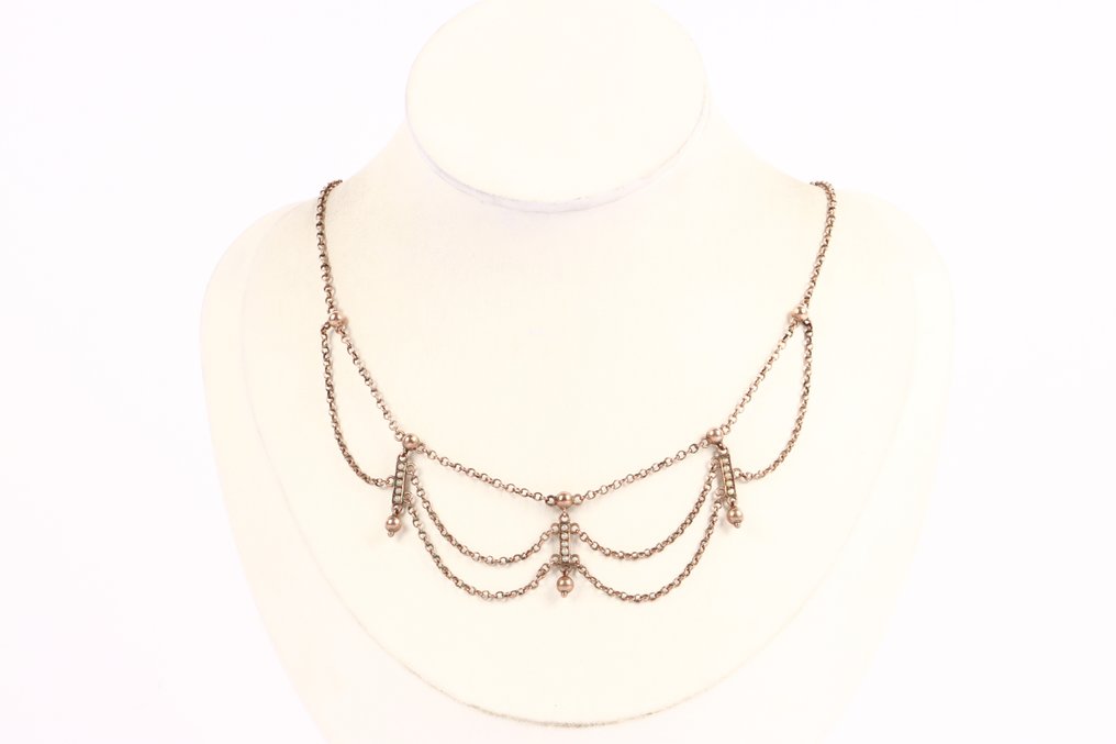 Halskette - 9 Kt Gelbgold - Antikstil #1.0