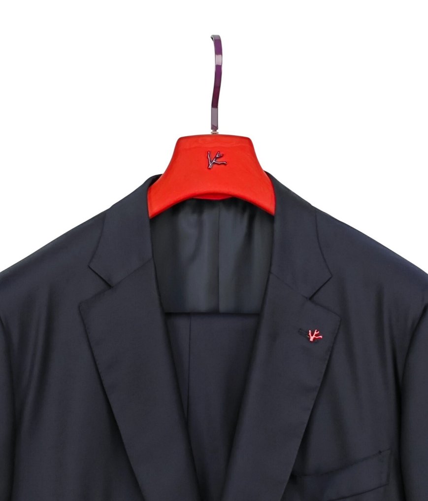 ISAIA NAPOLI RRP 6500€ Blue Midnight Hand-Sewn Suit Wool 100's - 58 IT - 男士西装 - 带标签的新品 #1.0