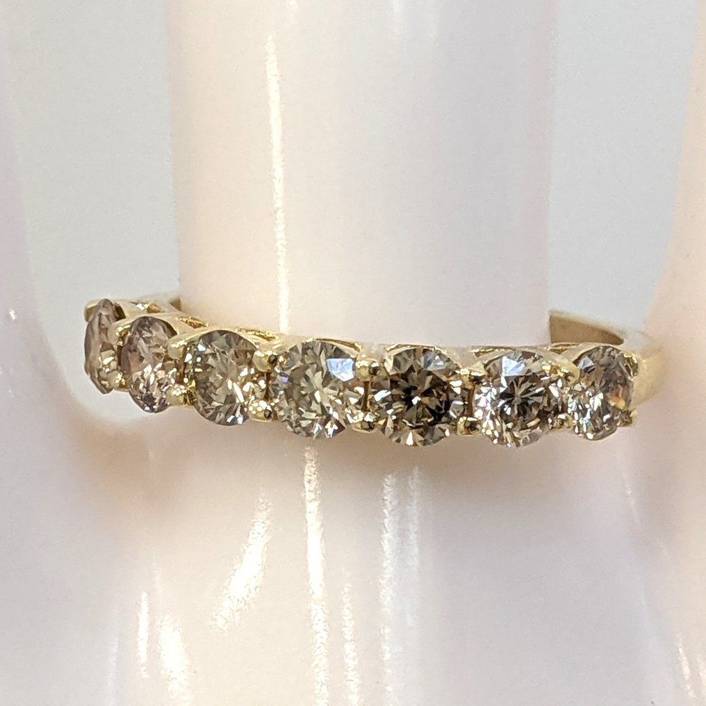 Δαχτυλίδι - 14 καράτια Κίτρινο χρυσό -  1.04ct. tw. Διαμάντι (Φυσικό) #1.0