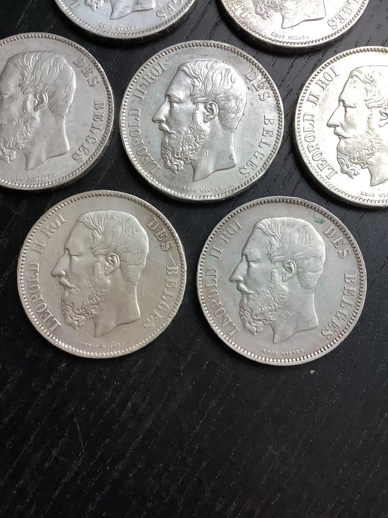 比利时. 利奥波德二世. 5 Francs 1873  (没有保留价) #3.2