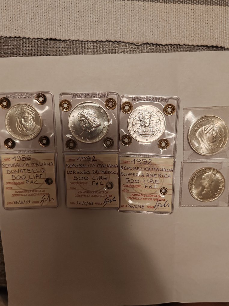 Italie, République 500 Lire / 1000 Lire (5 monete) (Sans prix de réserve) #2.1