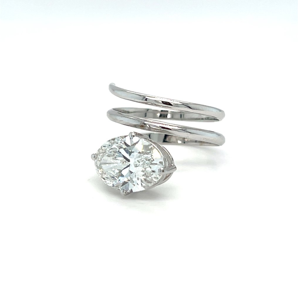 Ring - 14 karat Hvidguld -  3.01ct. tw. Diamant (Laboratoriedyrket) #4.3