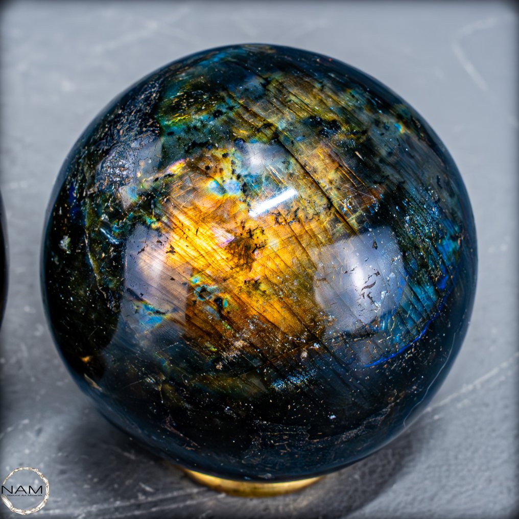 神秘的三颗拉布拉多石球套装 自然界迷人的色彩游戏- 1028.28 g - (3) #2.1