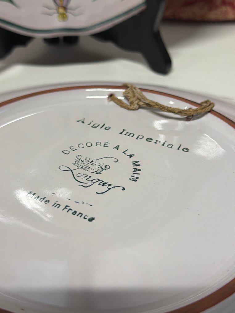 Longwy - Plato de pared (2) - Loza creamware #3.2