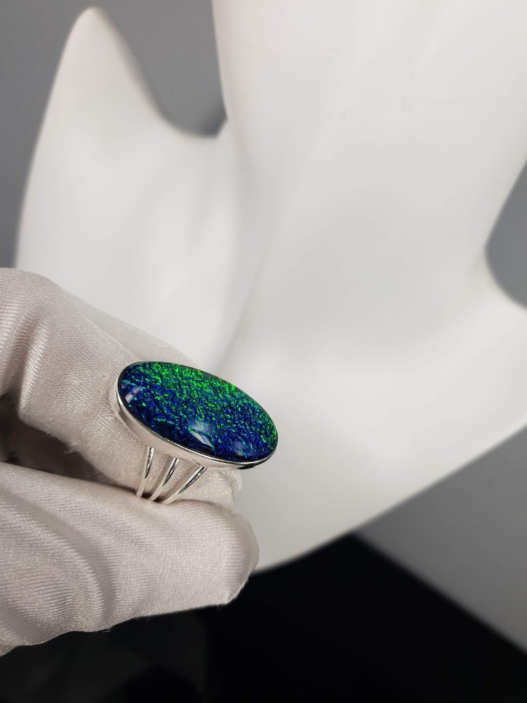 Sølv, Ringdiameter: 18,5 mm / Opal - Ring #1.0