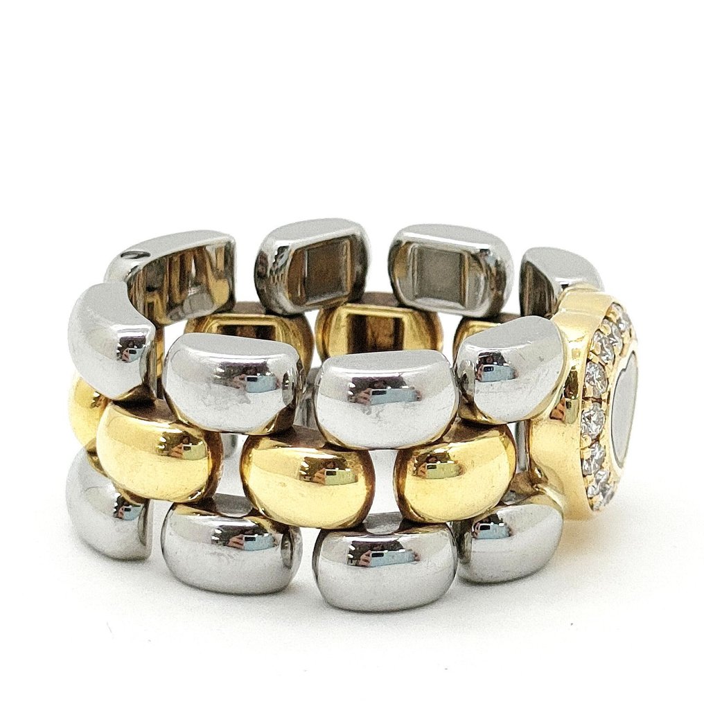χωρίς τιμή ασφαλείας - Chopard - Δαχτυλίδι - Happy Diamonds - 18 καράτια Κίτρινο χρυσό, Χάλυβας #1.0