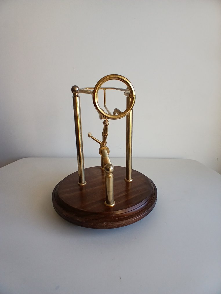 No reserve price! - 瓶子杯垫 - 黄铜, 木 - 瓶子支架 #2.1