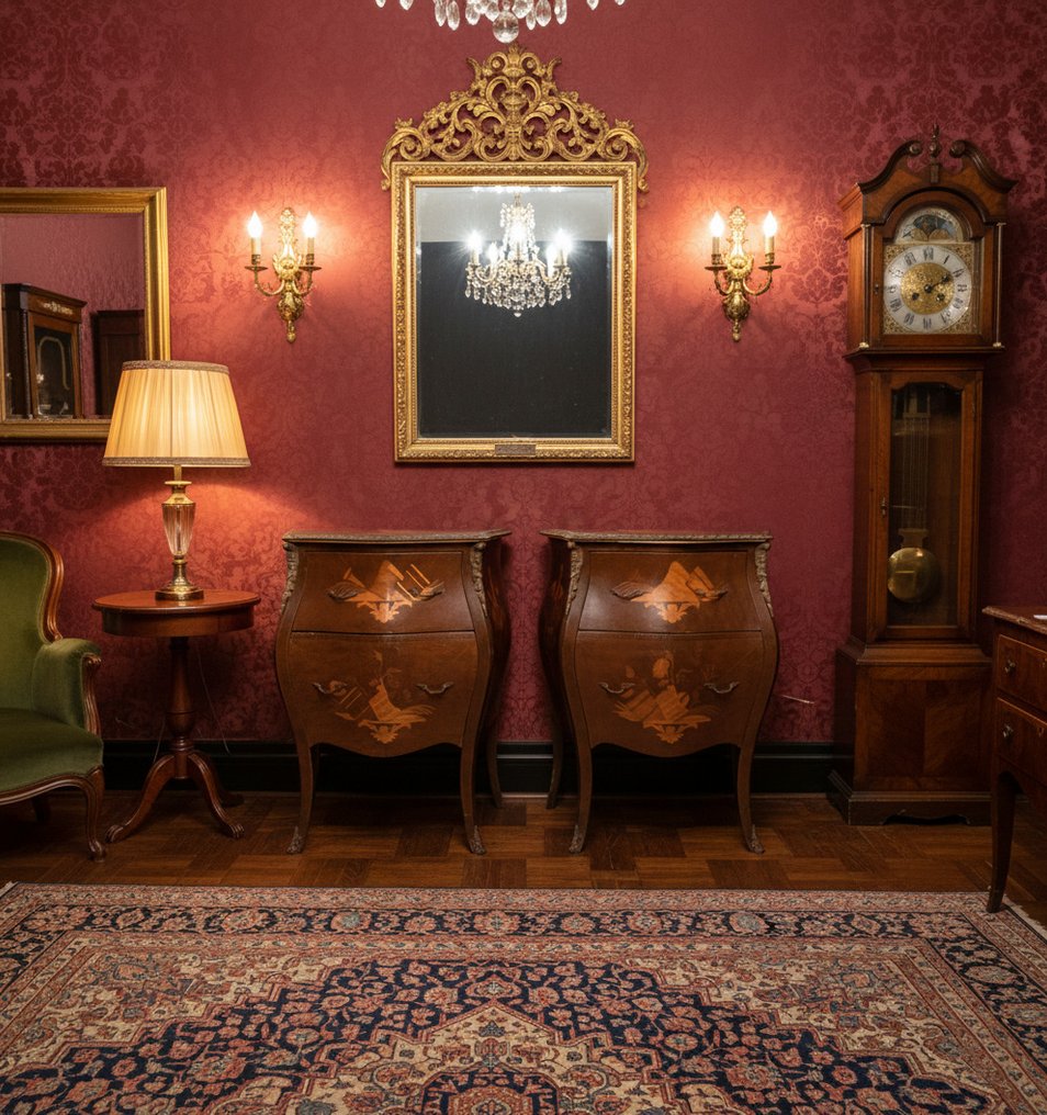 床头柜 (2) - 木, 黄铜色, 金属, 黄铜 - Luigi X 风格的床头柜 #1.0