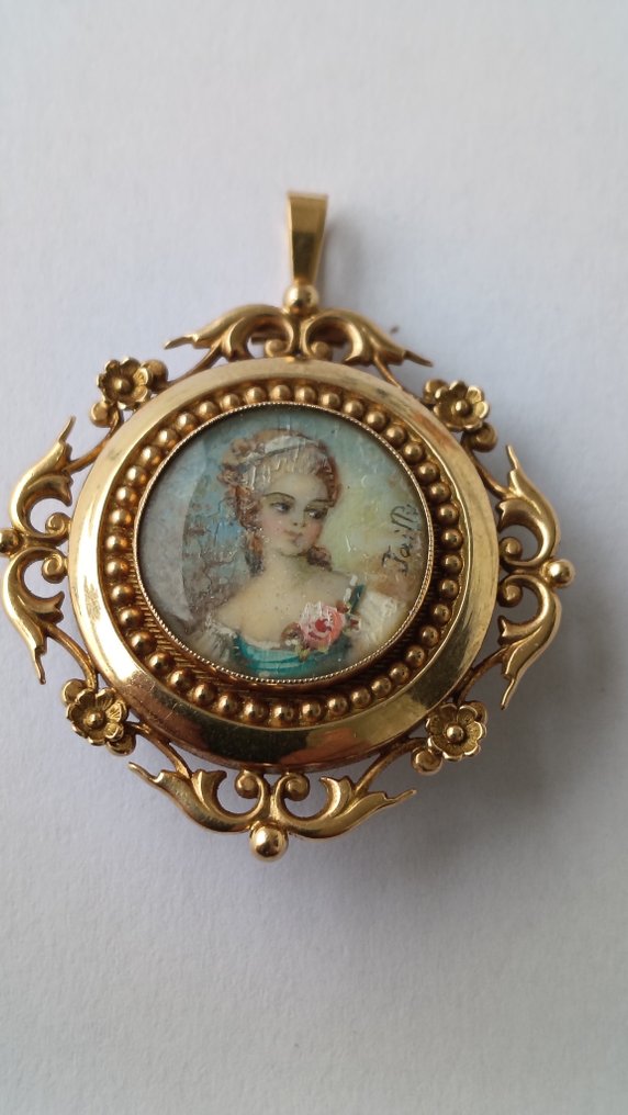 Bijou broche - 18 carats Or jaune #1.0