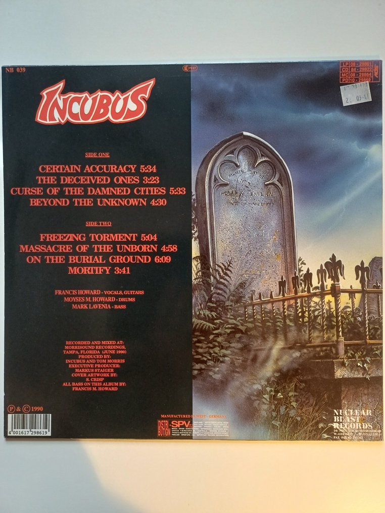 Incubus - Beyond The Unknown - Thrash, Death Metal Band - LP - 1st Pressing - 1990 #1.0