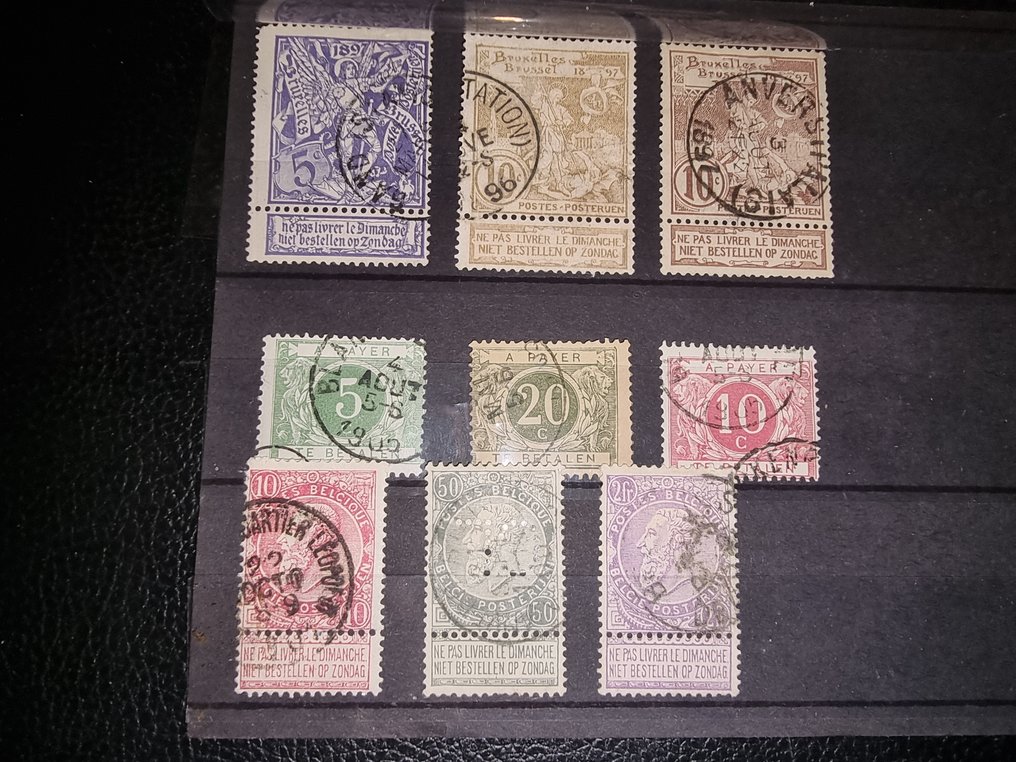 Bélgica 1849 - Bélgica – Selos usados clássicos – século XIX e início do século XX – incluindo perfin e etiquetas #3.2