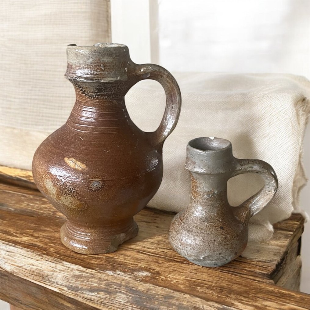 Gres Caraffa - 15.4 cm - Steengoed XVI/XVII secolo.  (Senza prezzo di riserva) #4.3