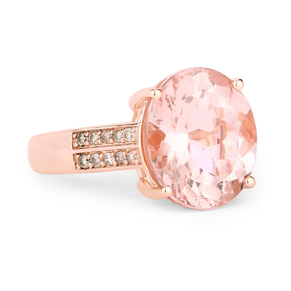Δαχτυλίδι - 14 καράτια Ροζ χρυσό - 6.14ct. tw. Μοργκανίτης - Διαμάντι #3.2