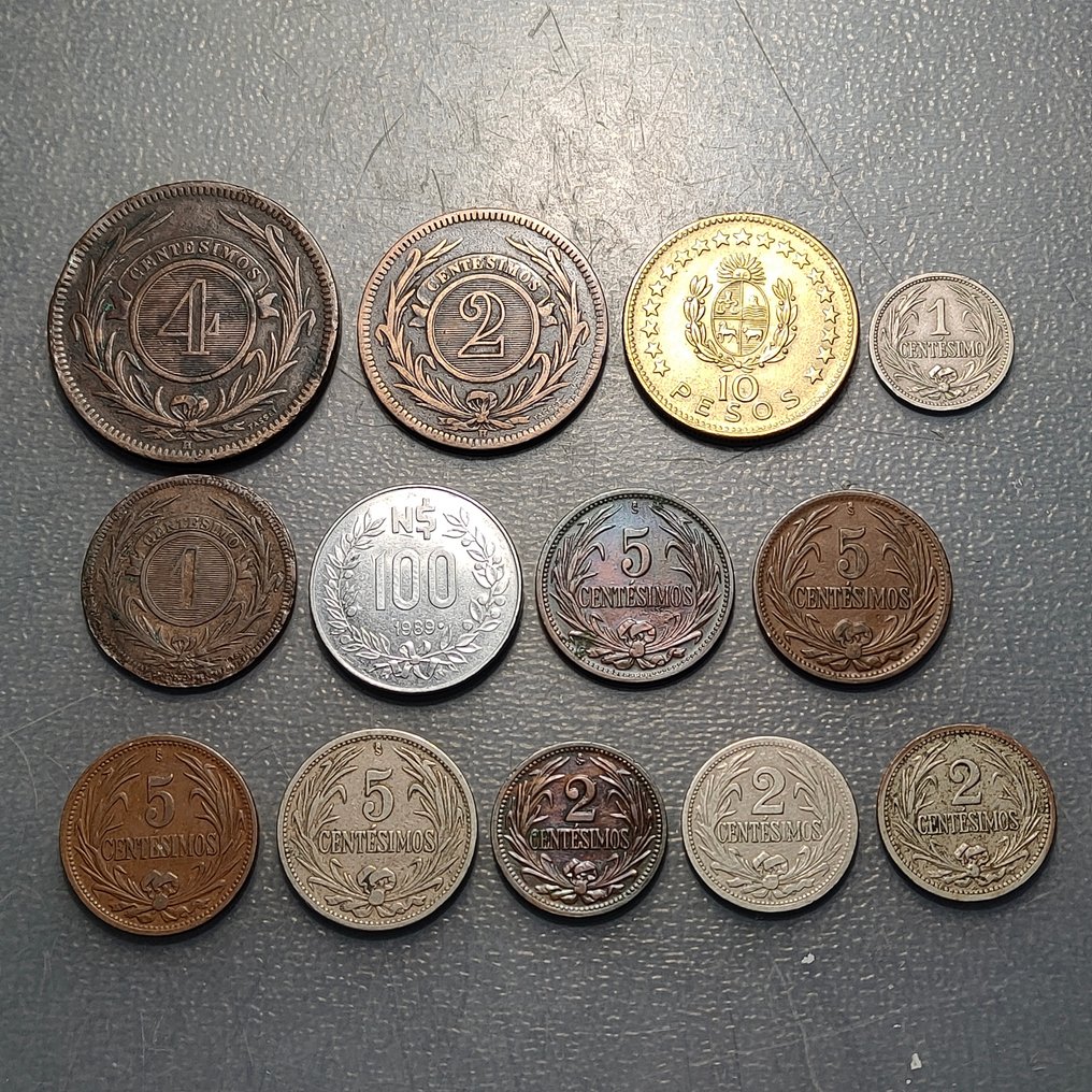 Uruguay. Lote de 13 monedas  (Senza prezzo di riserva) #1.0