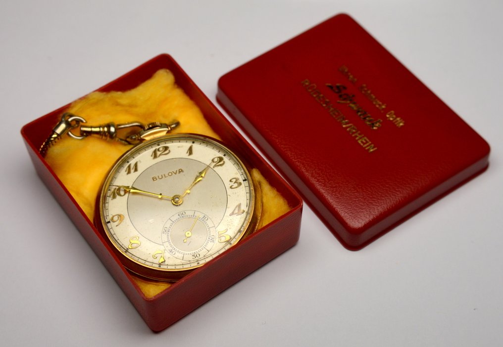 Bulova - 10K Gold Rolled plate  - pocket watch in box - 1900-1949 #1.0