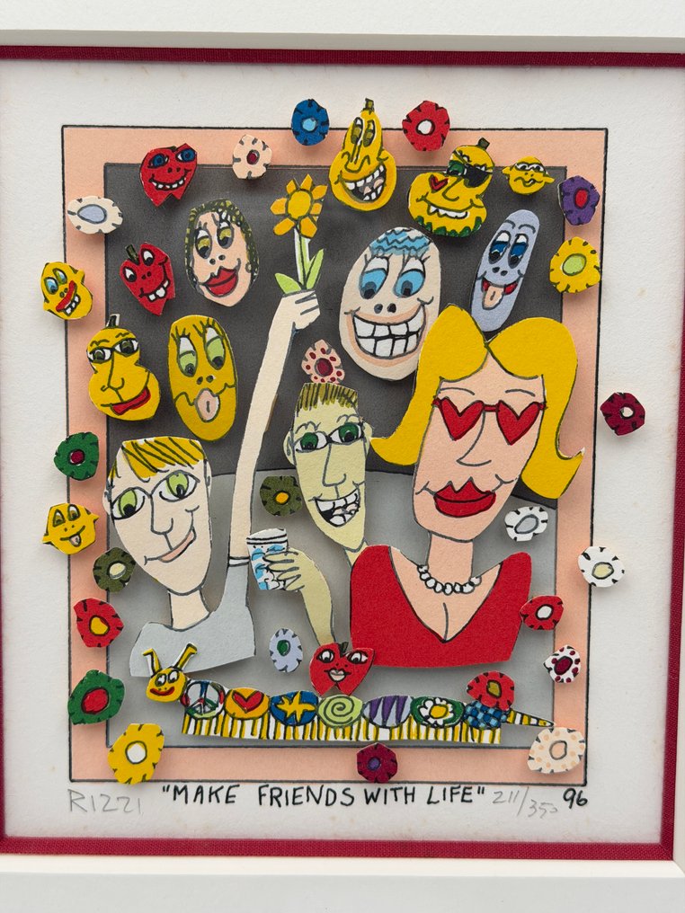 James Rizzi (1950-2011) - Make friend with life · 3D silkscreen #1.0