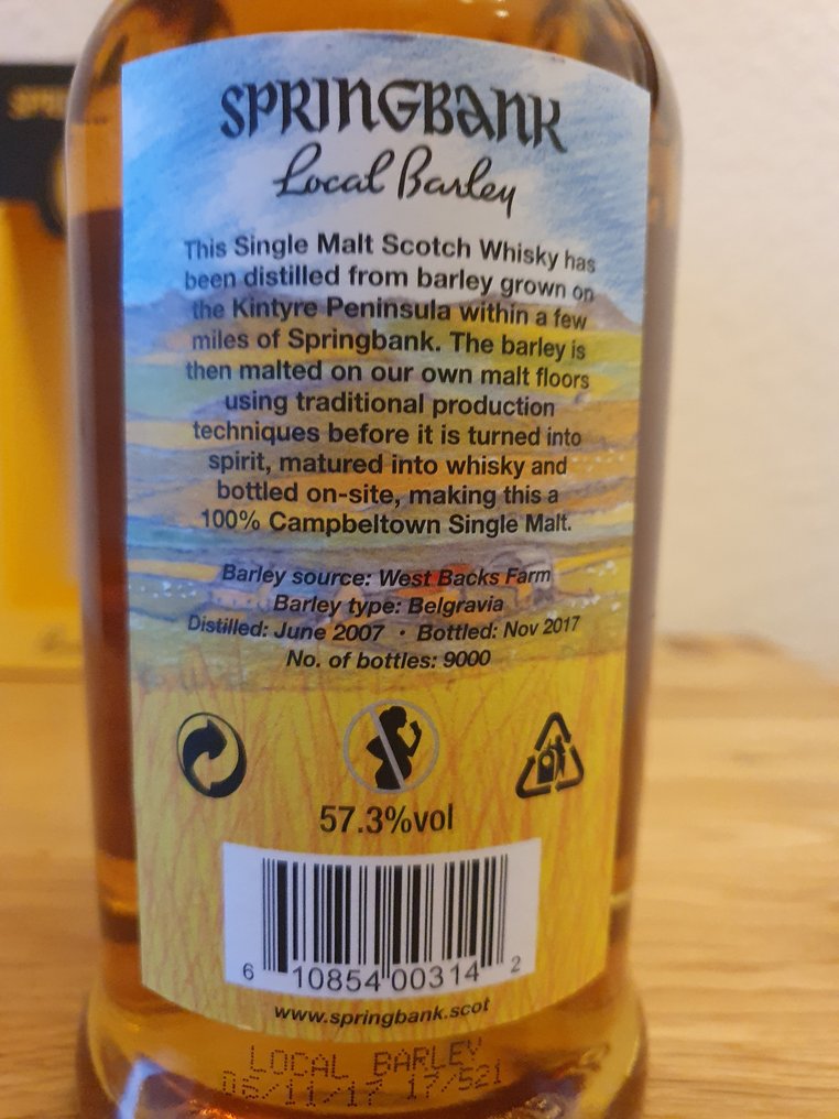 Springbank 2007 10 years old Local Barley  - b. 2017  - 70cl #4.3