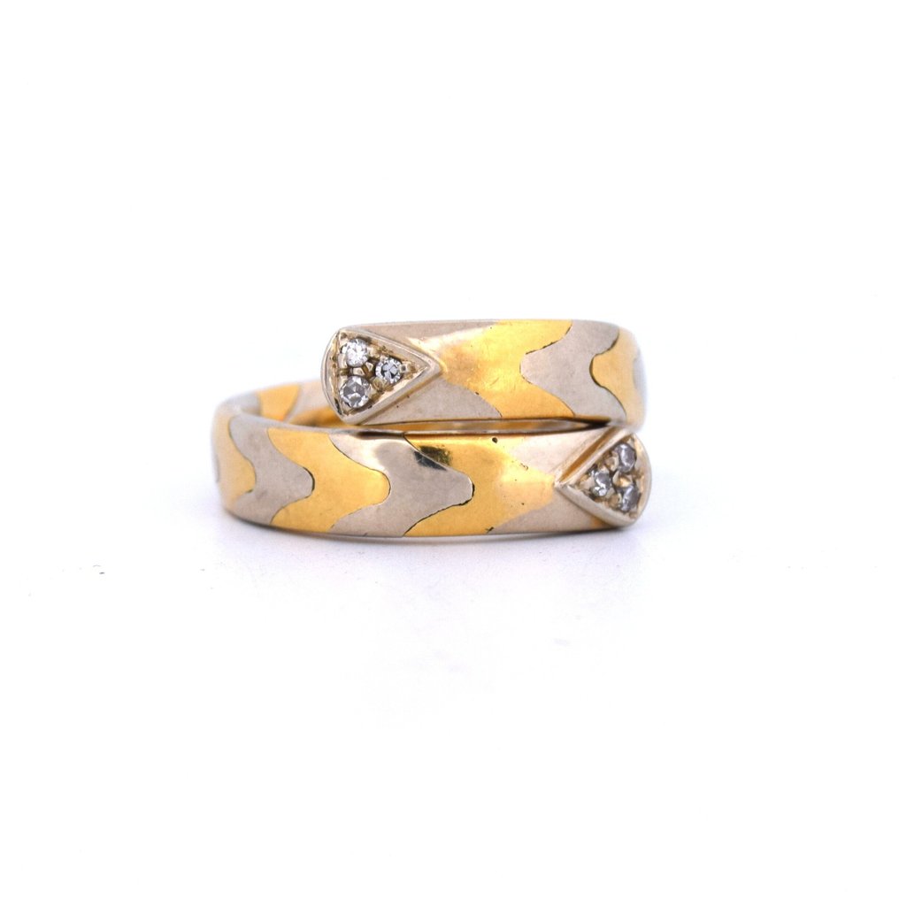 戒指 - 18K包金 黄金 钻石 (天然)  #2.1