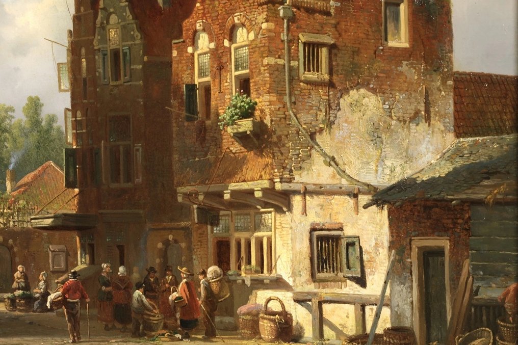 D. Pols (XIX) - Vegetable Seller in a Dutch Town #2.1