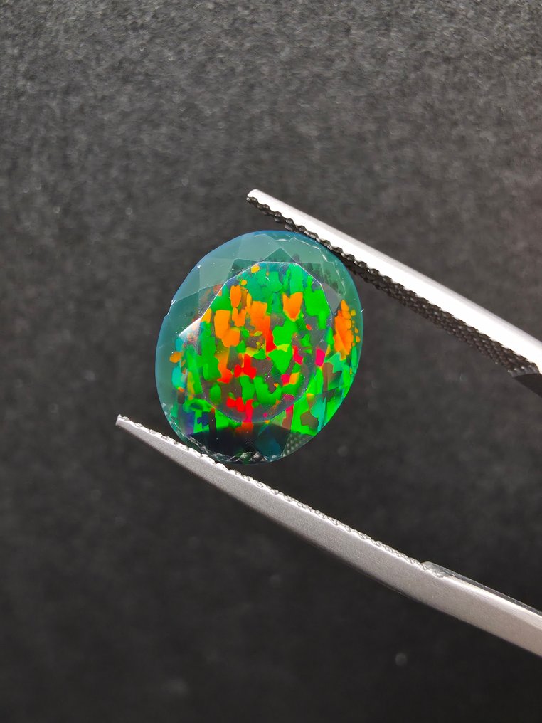 5.43克拉黑欧泊 多面 - 高度: 14.5 mm - 闊度: 11.8 mm- 1.09 g #1.0