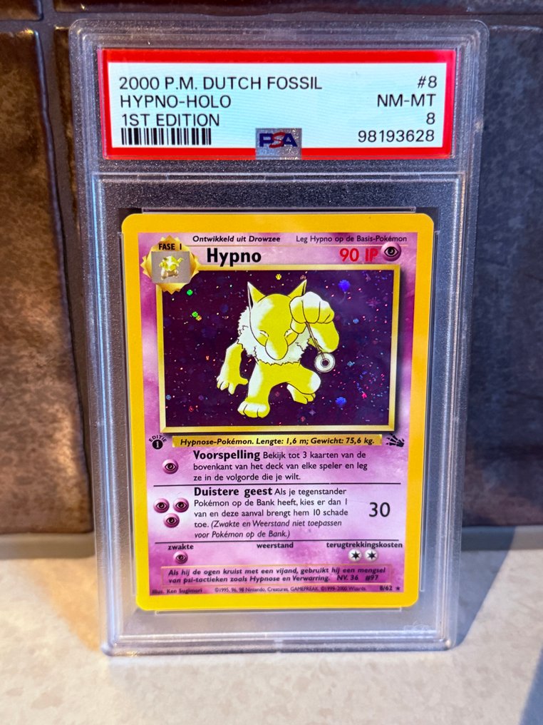 Pokémon Graded card - Hypno 压膜, 初版 - PSA 8 - Various sets - 评级卡 + 板面签名 #1.0
